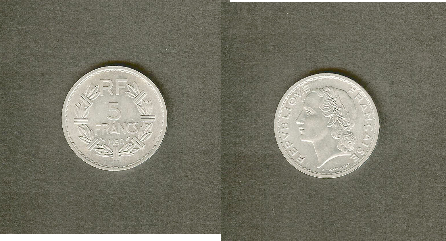 5 francs Lavrillier, aluminium 1950 SPL